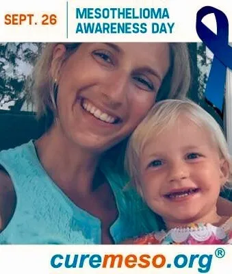 Emily and Ellie on a Mesothelioma Awareness Day graphic from curemeso.org